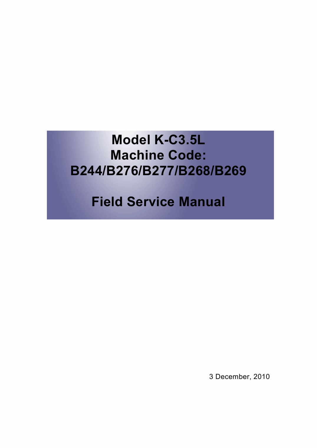 RICOH Aficio MP-1600L2 B244 B276 B277 B268 B269 Service Manual-1